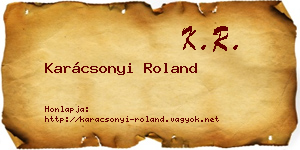 Karácsonyi Roland névjegykártya