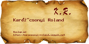 Karácsonyi Roland névjegykártya