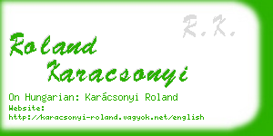 roland karacsonyi business card