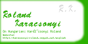 roland karacsonyi business card